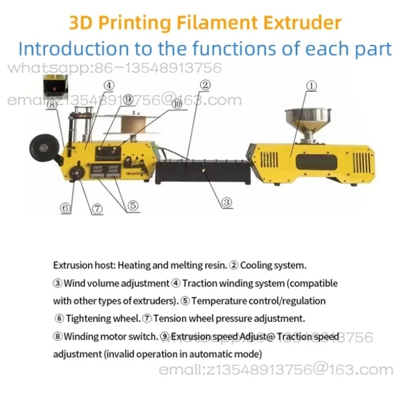 3D Printing Waste - 미니 데스크탑 플라스틱 압출기 1.75mm 필라멘트
