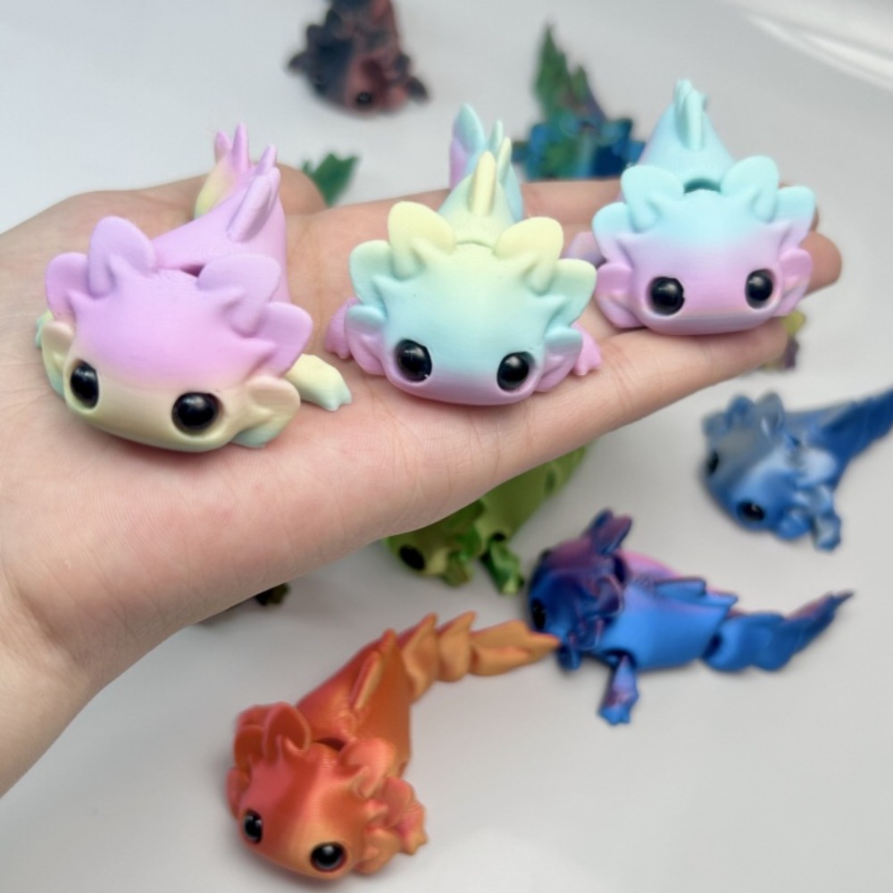 3D Printing Household Items - 3D 프린팅된 도롱뇽 피규어 장난감, 다관절
