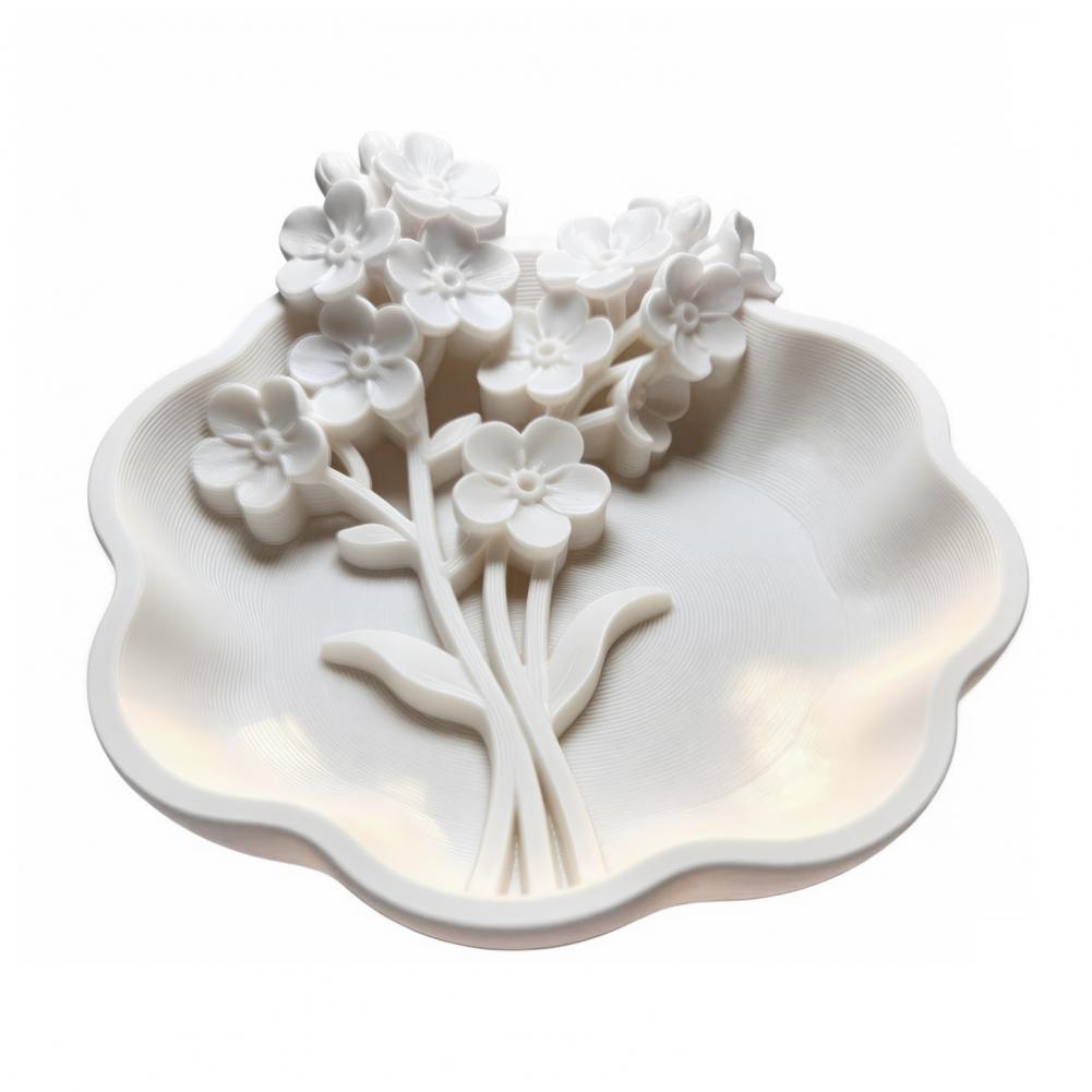 3D Printing Ring Holder - 3D 프린팅된 꽃무늬 데스크 주얼리 정리함,