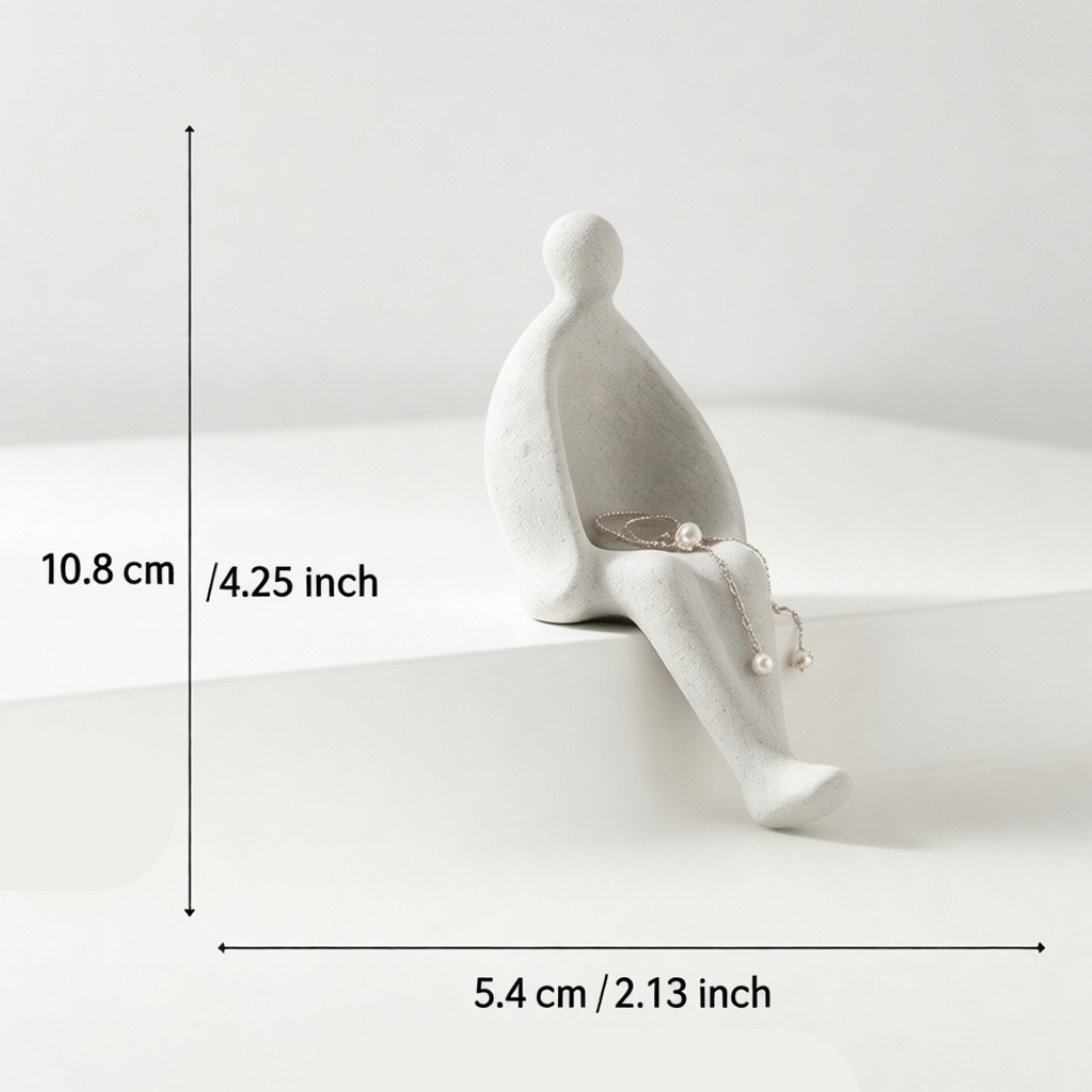 3D 프린팅된 회색 좌식 인형 모양 보석 진열대, 미니 - 3D Printing Ring Holder 리뷰 및 가격