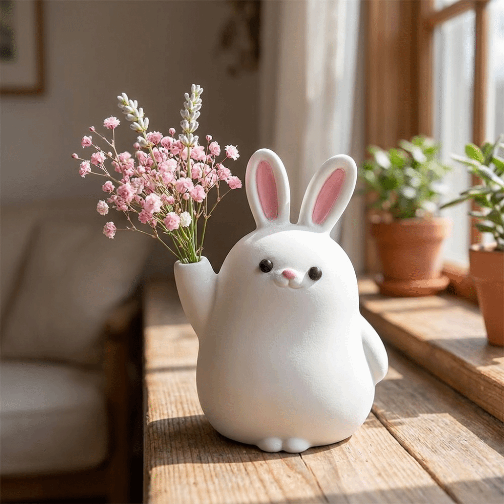 창의적인 3D 프린팅 플라스틱 토끼 화병 만화 귀여운  - 3D Printing Rabbit 리뷰 및 가격