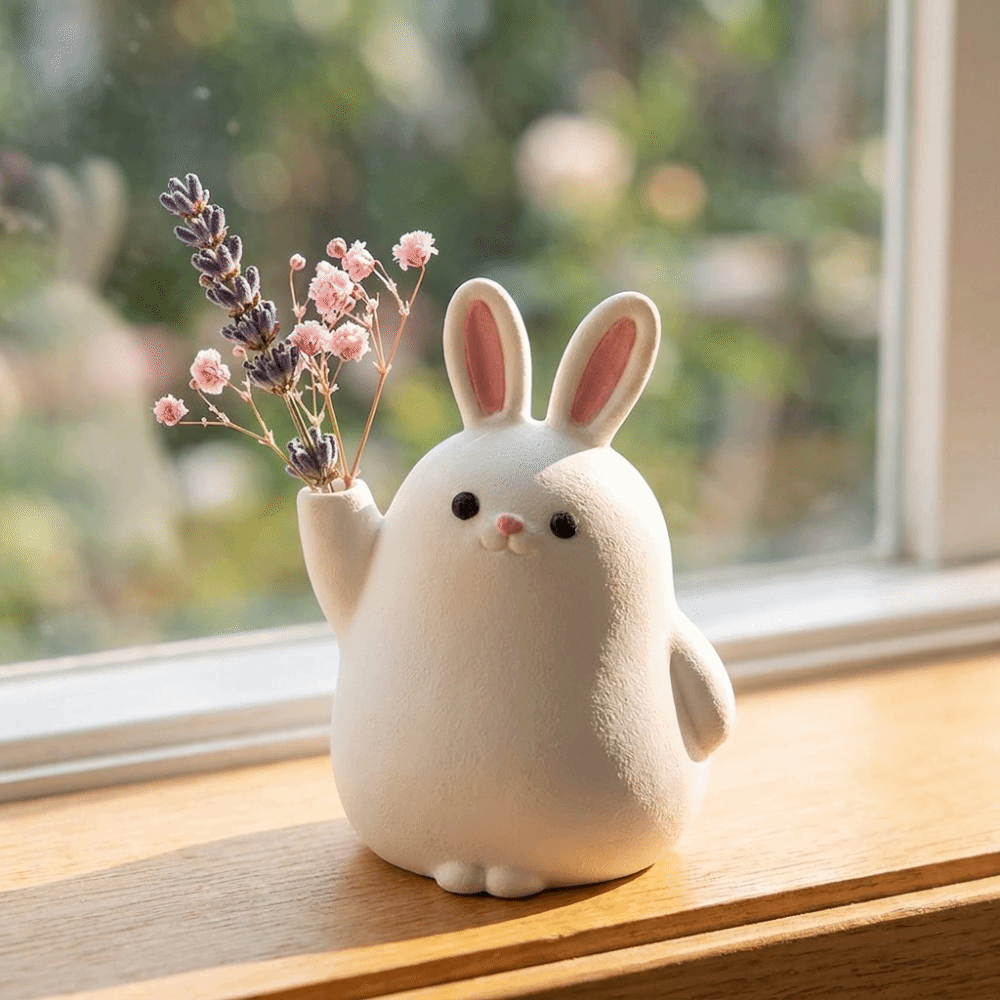 창의적인 3D 프린팅 플라스틱 토끼 화병 만화 귀여운  - 3D Printing Rabbit 리뷰 및 가격