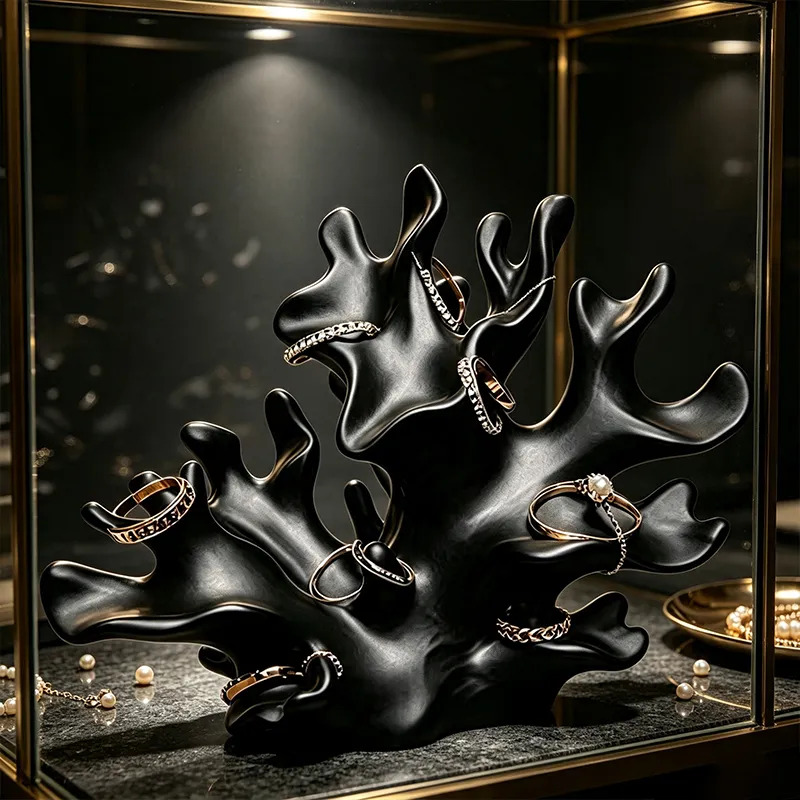 3D 인쇄된 산호 가지 모양의 쥬얼리 홀더, 블랙 링  - 3D Printing Ring Holder 리뷰 및 가격