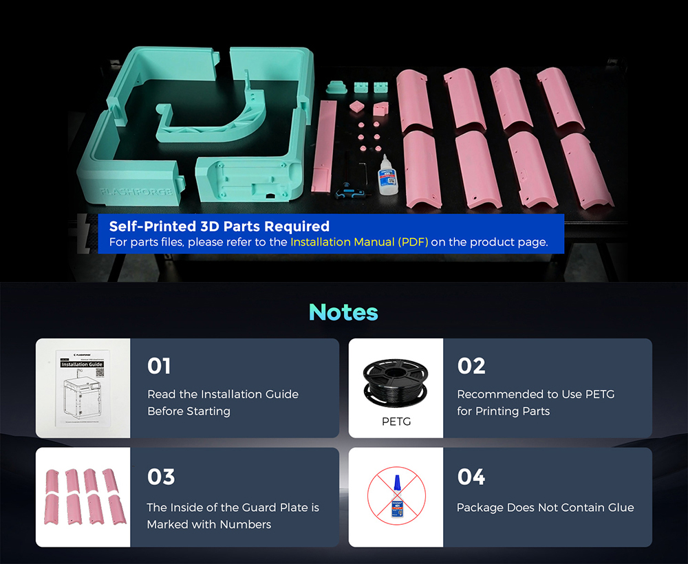 모험가 5M 3d 프린터 부품 키트용 FLASHFORG - Enclosure 3D Printing 리뷰 및 가격
