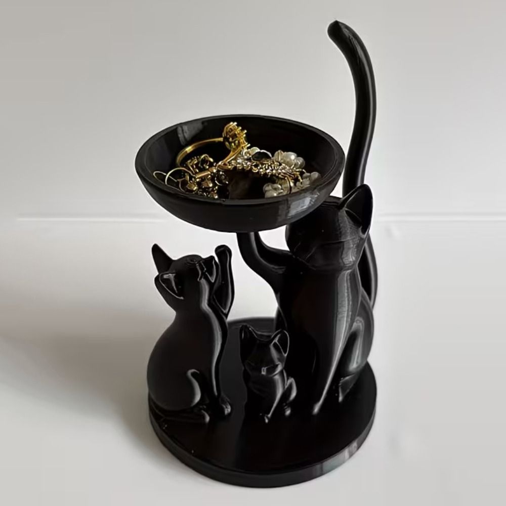 만화 고양이 보석 트레이 3D 프린팅 장식용 데스크탑  - 3D Printing Ring Holder 리뷰 및 가격