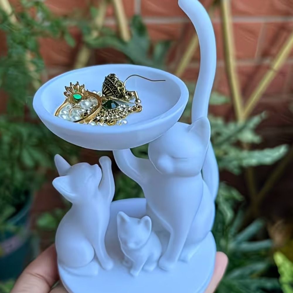 만화 고양이 보석 트레이 3D 프린팅 장식용 데스크탑  - 3D Printing Ring Holder 리뷰 및 가격
