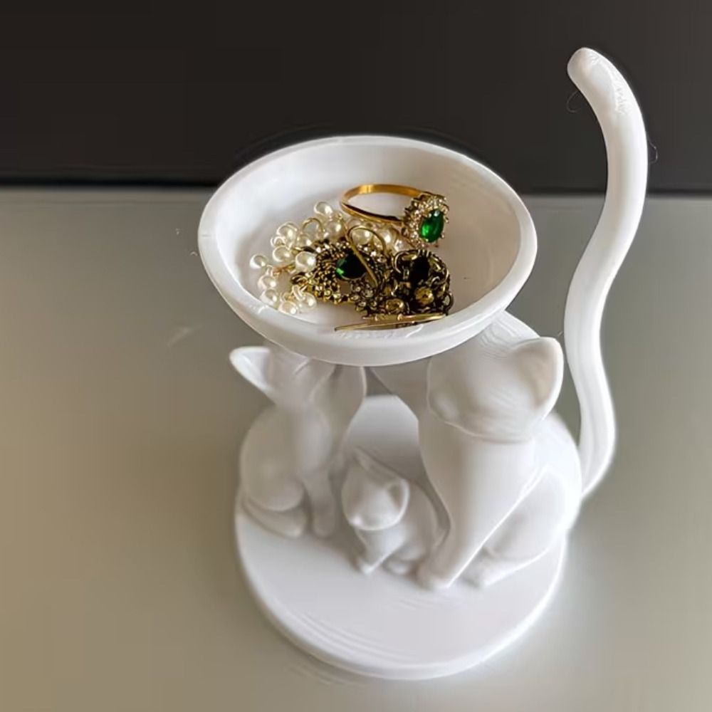 만화 고양이 보석 트레이 3D 프린팅 장식용 데스크탑  - 3D Printing Ring Holder 리뷰 및 가격