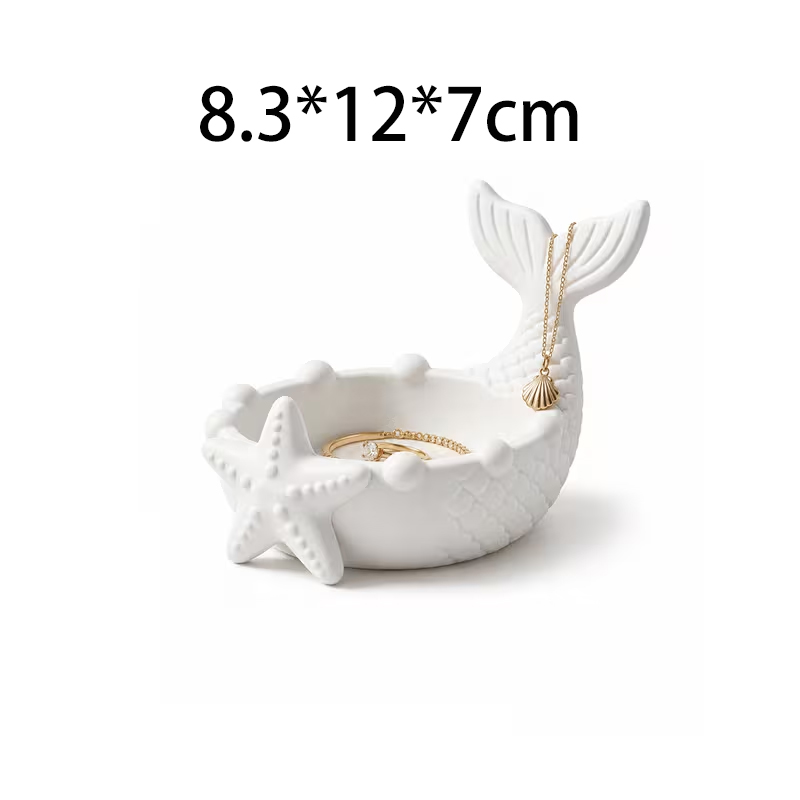 3D 프린팅된 흰색 인어 꼬리 모양 장식 트레이, 양각 - 3D Printing Ring Holder 리뷰 및 가격
