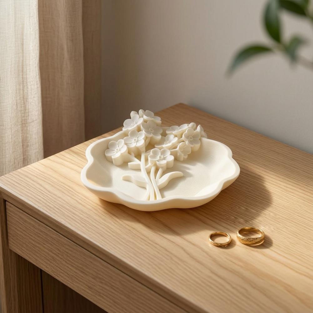 3D 프린팅된 꽃무늬 데스크 주얼리 정리함, 물결 모양 - 3D Printing Ring Holder 리뷰 및 가격