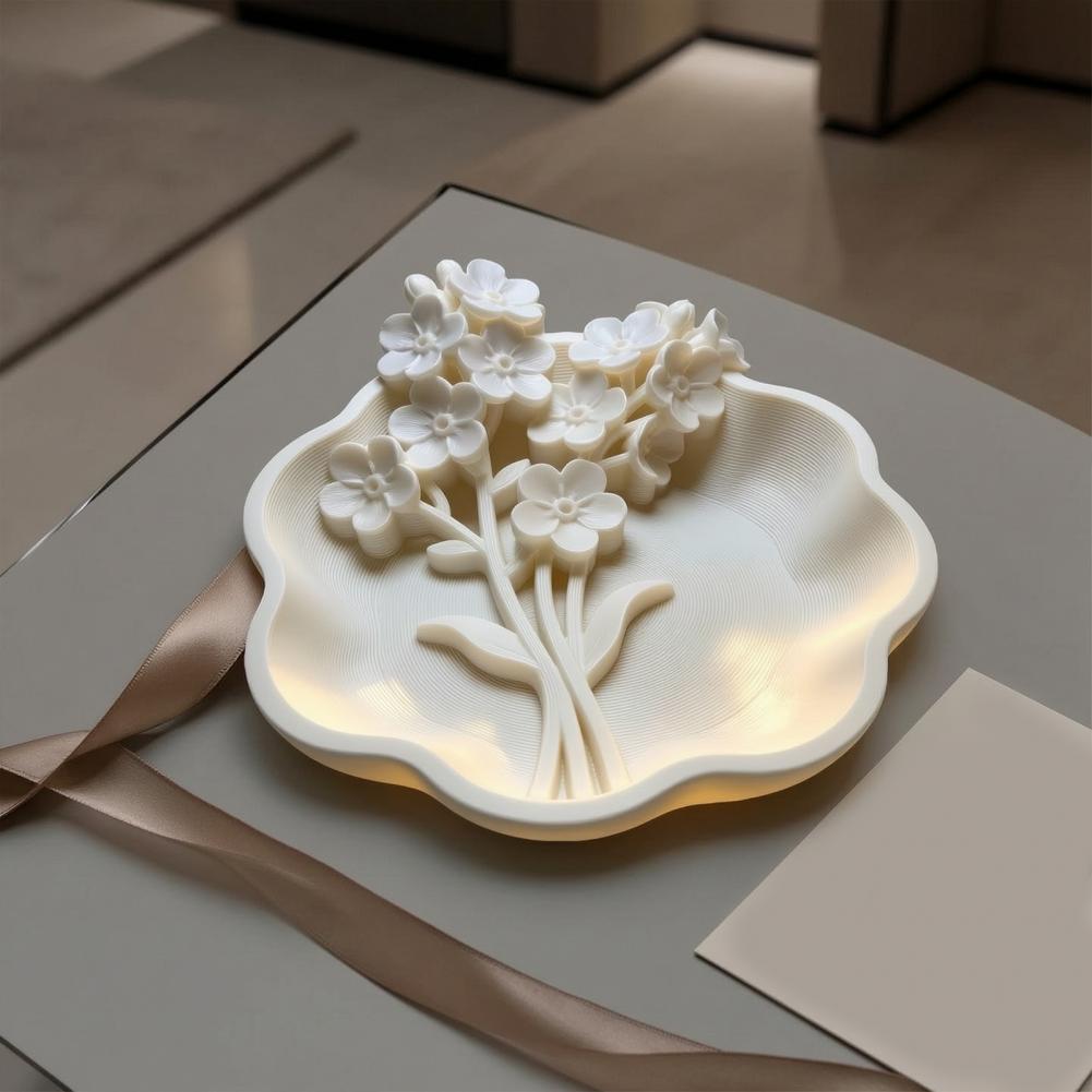 3D 프린팅된 꽃무늬 데스크 주얼리 정리함, 물결 모양 - 3D Printing Ring Holder 리뷰 및 가격
